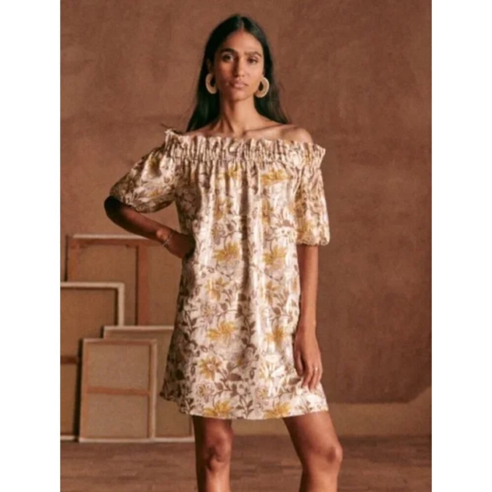 Sezane Rosita Off Shoulder Mini Dress in Miranda Sz. 40 (US 8)